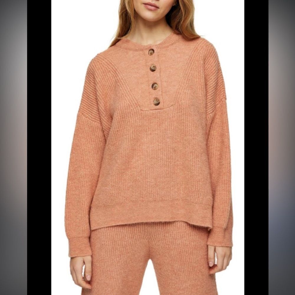 Topshop Oversized Henley Sweater Size Medium 8/10